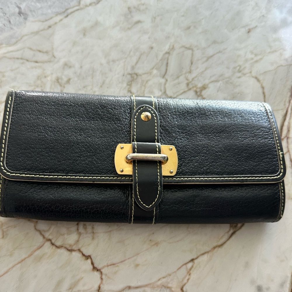Louis Vuitton Suhali Le Favori Black Leather Wallet